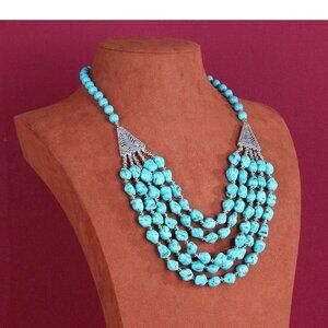 Rustic Couture's Turquoise Nuggets Layered Necklace RNS-1009